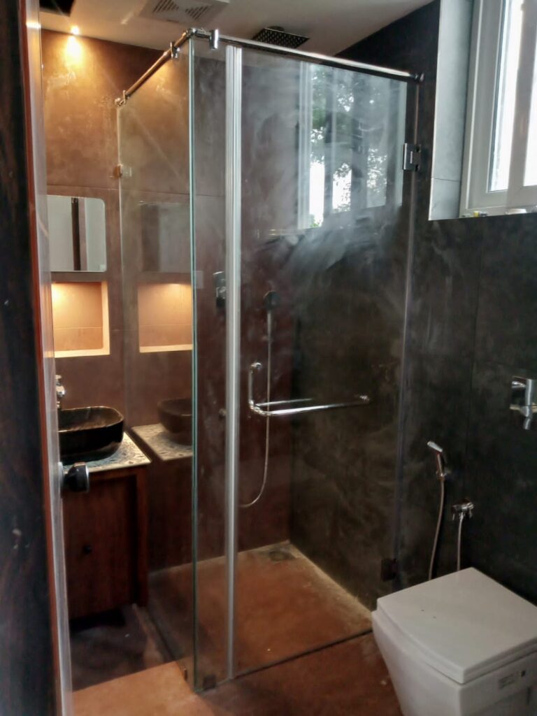 toughened glass shower partitions in kochi