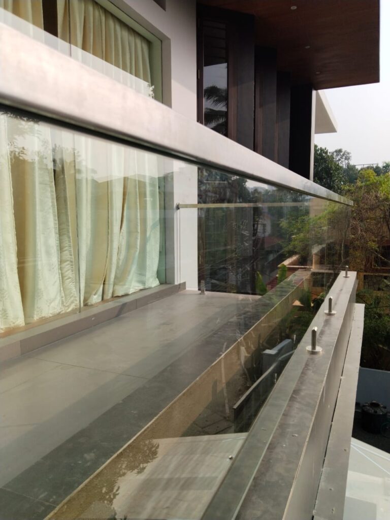 Glass handrail works in kochi